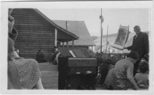 Dr. Darby conducting and Indian service at Brunswick [Cannery]
