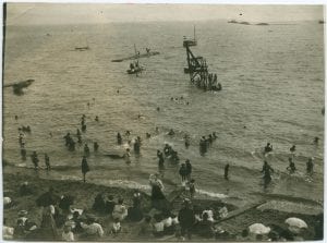 People swimming at a beach