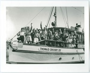 Children aboard the Thomas Crosby IV