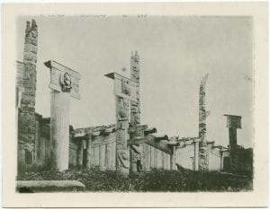 Haida totem poles [Cumshewa?], Queen Charlotte Islands