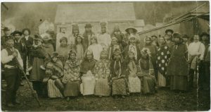 Haida Indians in dancing costume