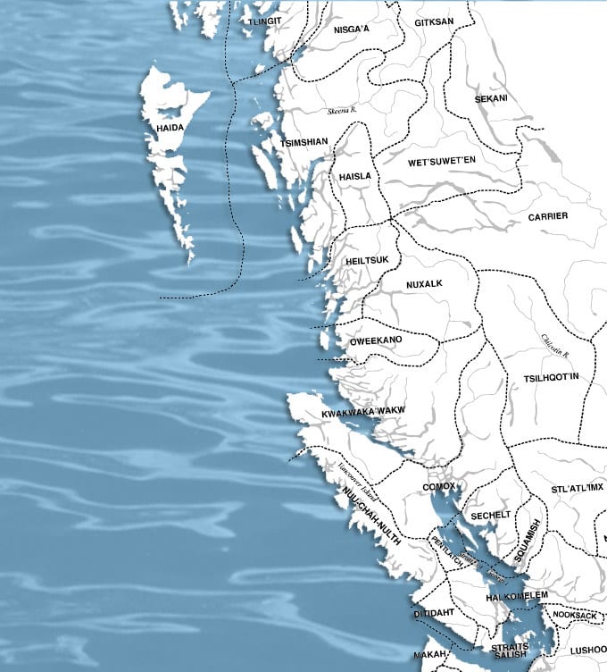 Map of First Nations communities