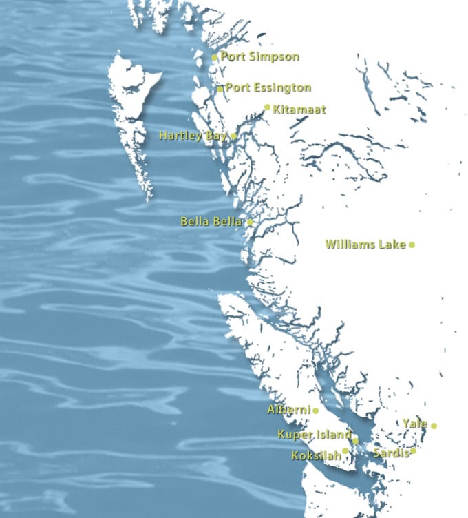 Map of Residential and Day Schools